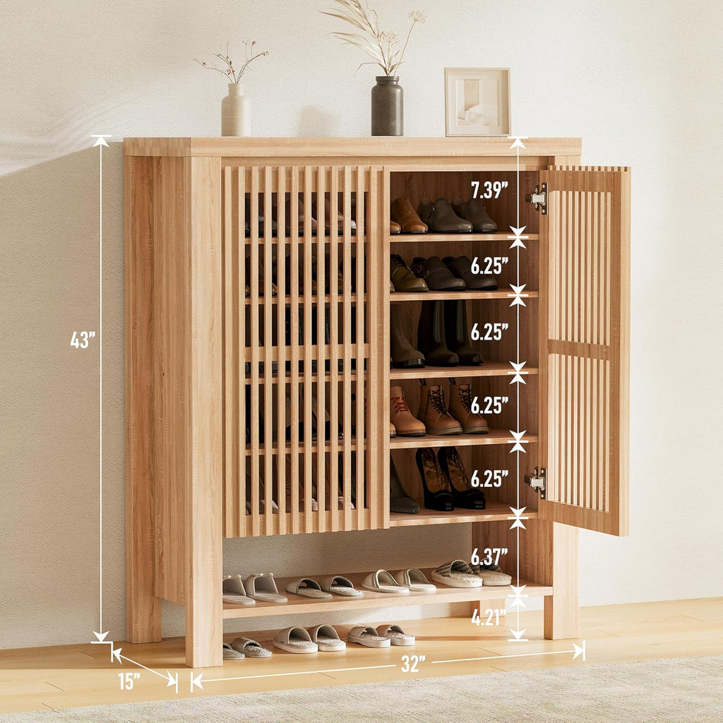 43in Tall 8-Tier Shoe Storage Cabinet